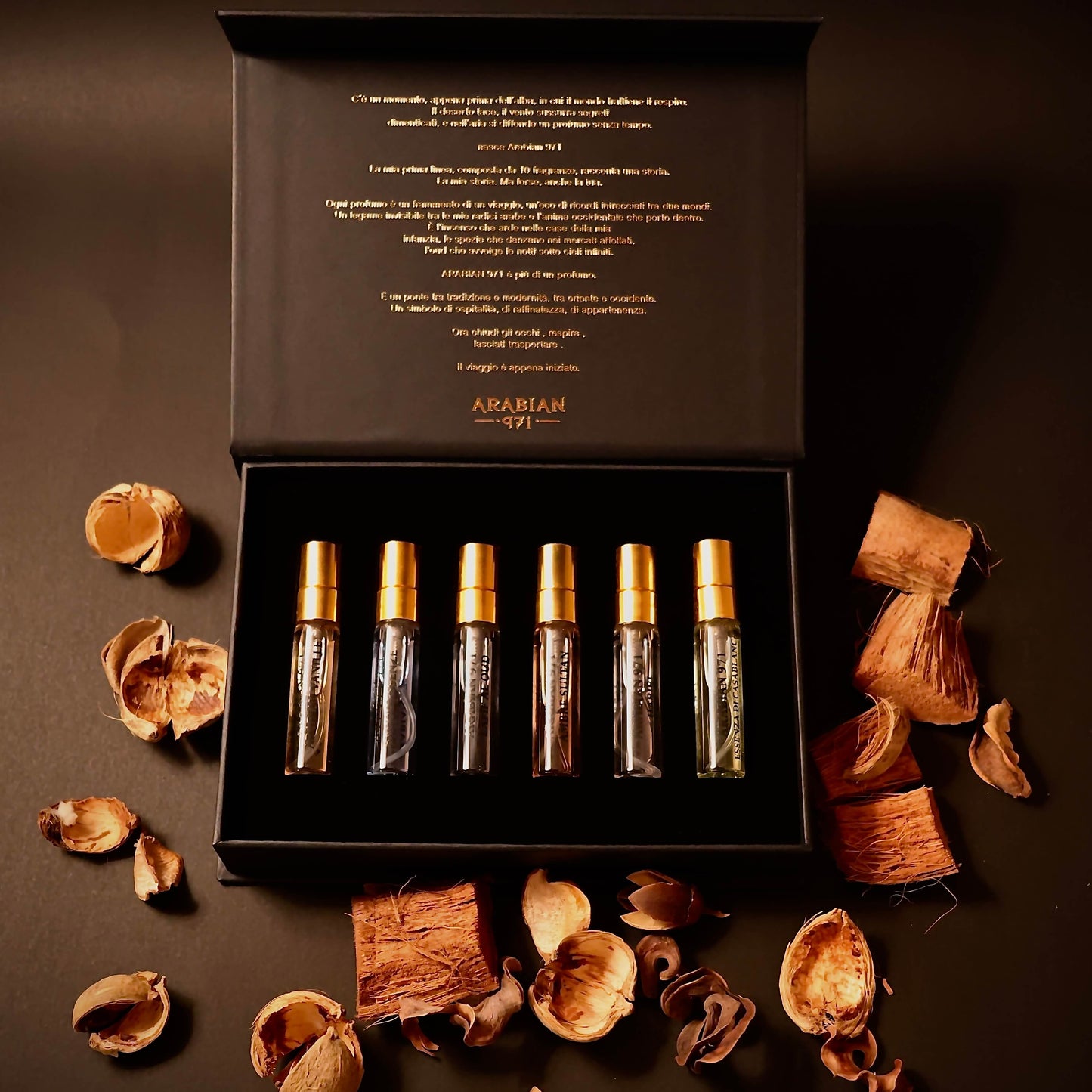 Arabian971™ – Cofanetto Campioni Fragranze Premium (30 ml) – 6 Tester Premium da 5 ml