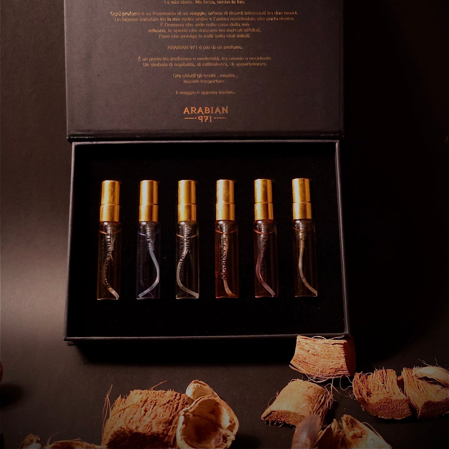 Arabian971™ – Cofanetto Campioni Fragranze Premium (30 ml) – 6 Tester Premium da 5 ml