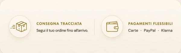 Consegna tracciata: segui il tuo ordine fino all'arrivo. Pagamenti flessibili: carte, PayPal e Klarna.